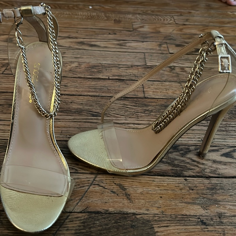 Show dazzle gold heels